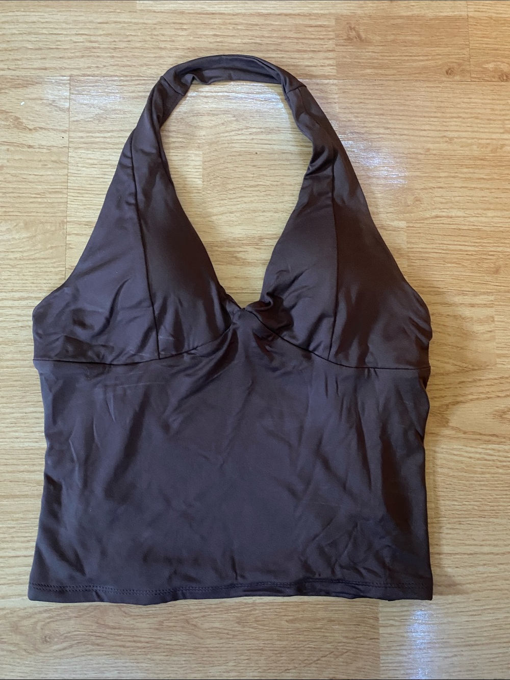 Pink Rose Brown Halter Bandeau Cami Top